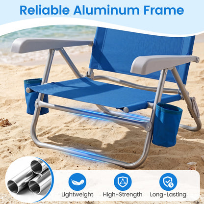 2 Pack Portable Folding Beach Chair