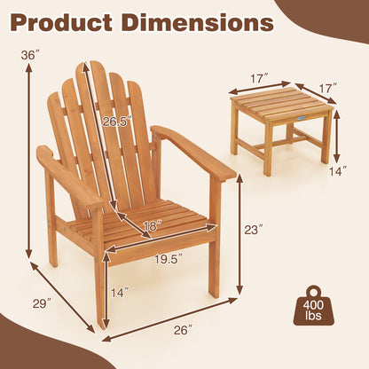 2-Pack Stackable Adirondack Chairs, Solid Acacia Wood Patio Adirondack Chairs at Gallery Canada