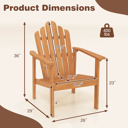 2-Pack Stackable Adirondack Chairs, Solid Acacia Wood Patio Adirondack Chairs at Gallery Canada