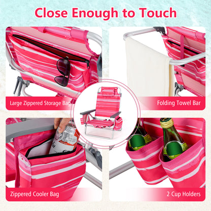 5-Position Folding Beach Table Chair Set, 2 Packs, Pink Beach & Lawn Chairs at Gallery Canada