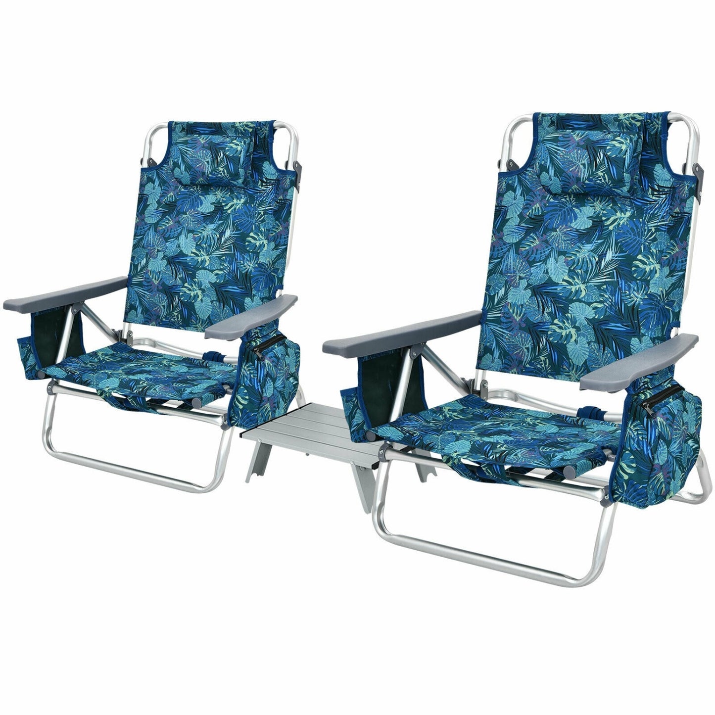 2 Pack 5-Position Folding Beach Chair, Multicolor Beach & Lawn Chairs at Gallery Canada