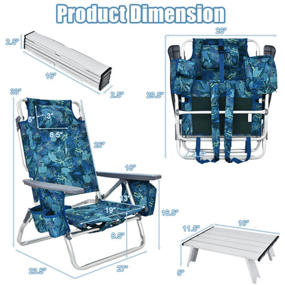 2 Pack 5-Position Folding Beach Chair, Multicolor Beach & Lawn Chairs at Gallery Canada