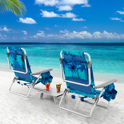 2 Pack 5-Position Folding Beach Chair, Navy Beach & Lawn Chairs at Gallery Canada