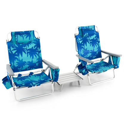 2 Pack 5-Position Folding Beach Chair, Navy Beach & Lawn Chairs at Gallery Canada