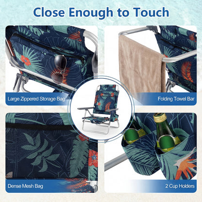 5-Position Folding Backpack Beach Table Chair Set, 2 Packs, Green Beach & Lawn Chairs at Gallery Canada