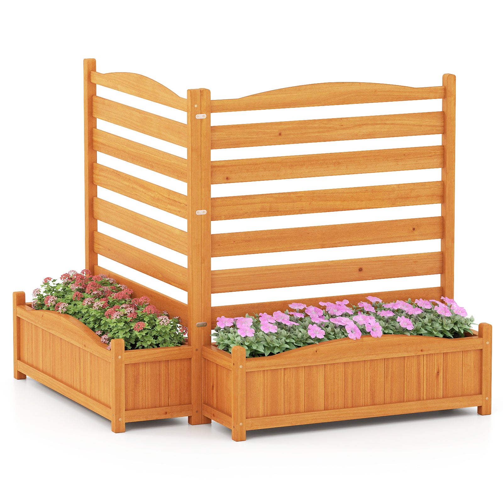 2-Panel Freestanding Outdoor Wood Privacy Screen, Yellow Raised Garden Beds at Gallery Canada
