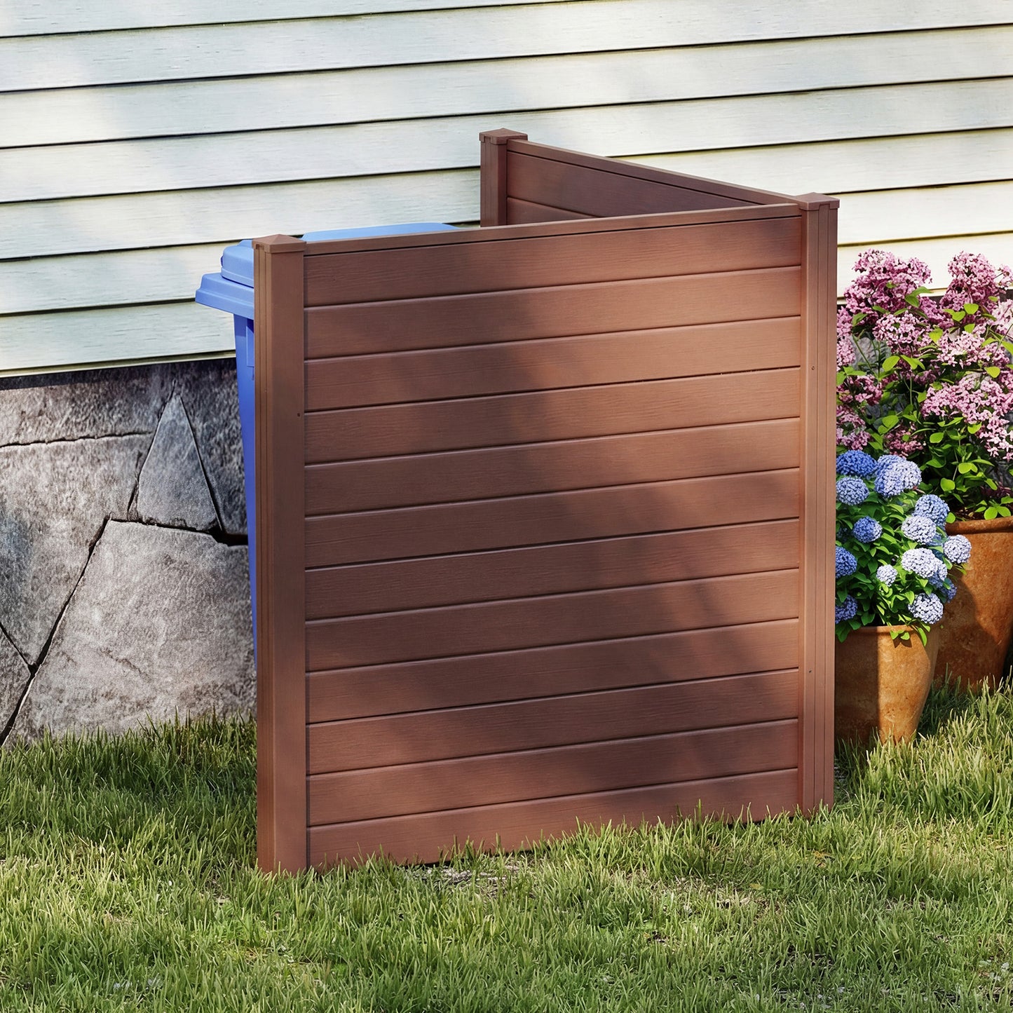 48 x 48 Inch Air Conditioner Enclosure, Brown Decorative Fencing & Flooring at Gallery Canada
