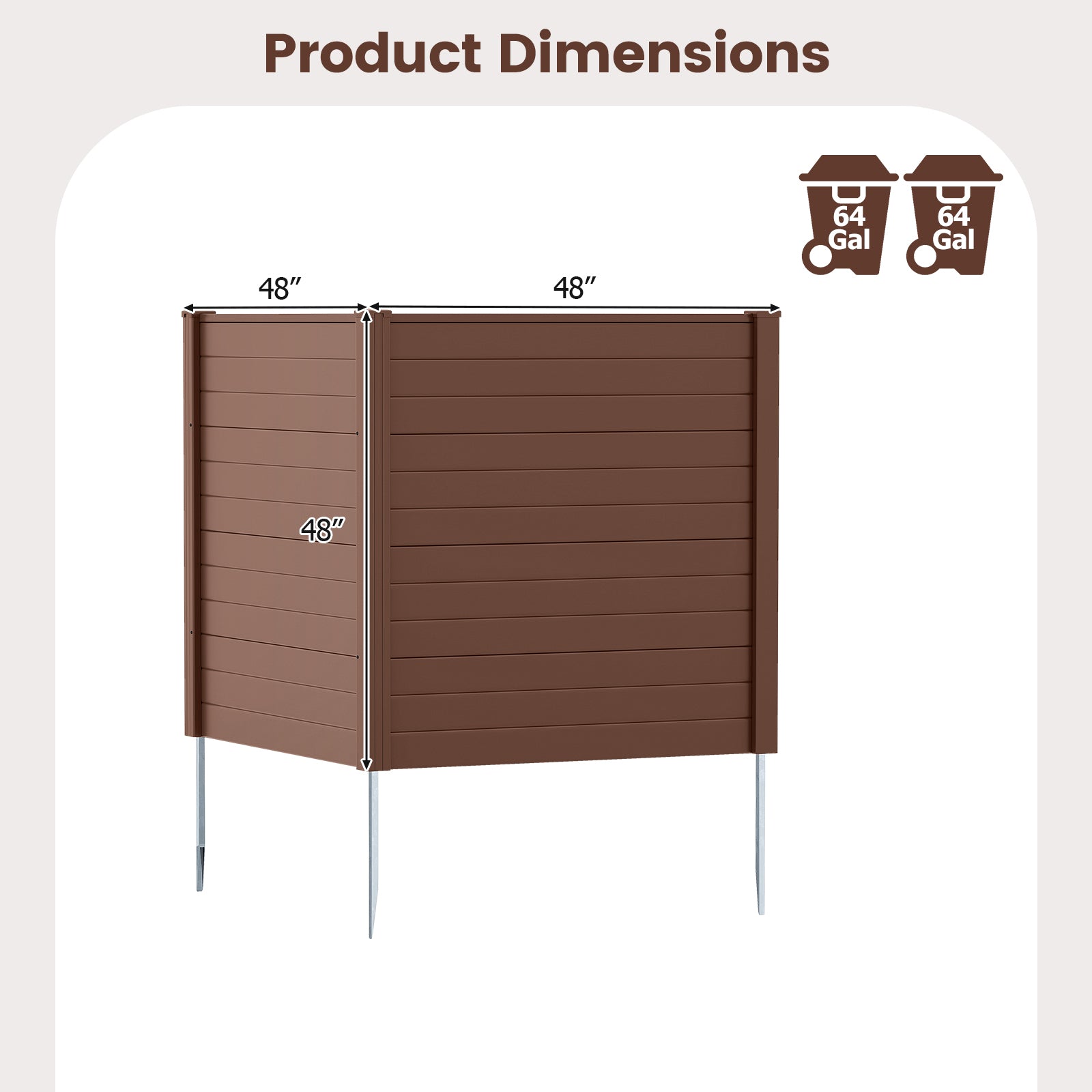 48 x 48 Inch Air Conditioner Enclosure, Brown Decorative Fencing & Flooring at Gallery Canada