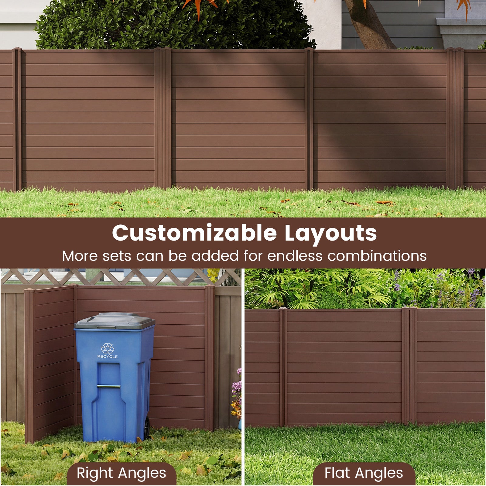 48 x 48 Inch Air Conditioner Enclosure, Brown Decorative Fencing & Flooring at Gallery Canada