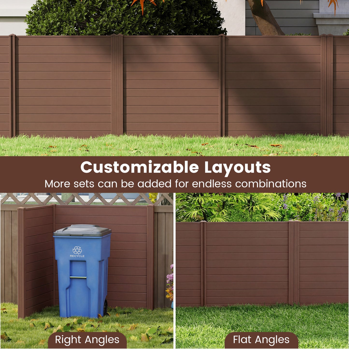 48 x 48 Inch Air Conditioner Enclosure, Brown Decorative Fencing & Flooring at Gallery Canada