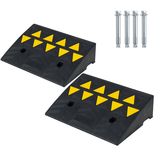 2 Driveway Threshold Ramps, 5/6 Inch Rise, Medium Trucks-S, Black