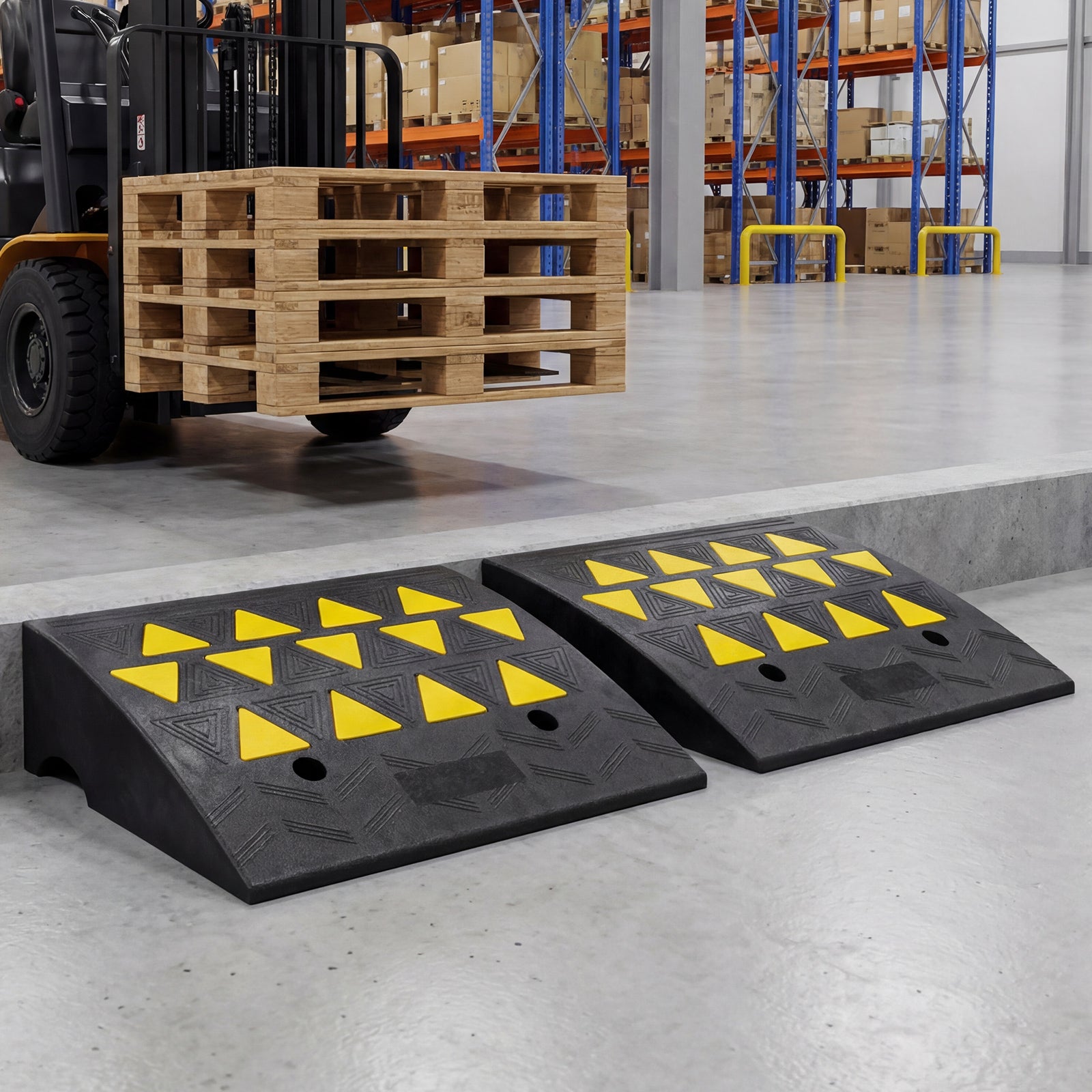 2 Pcs Driveway Threshold Ramps, 5/6 Inch Rise, Medium Trucks-M, Black Garages at Gallery Canada