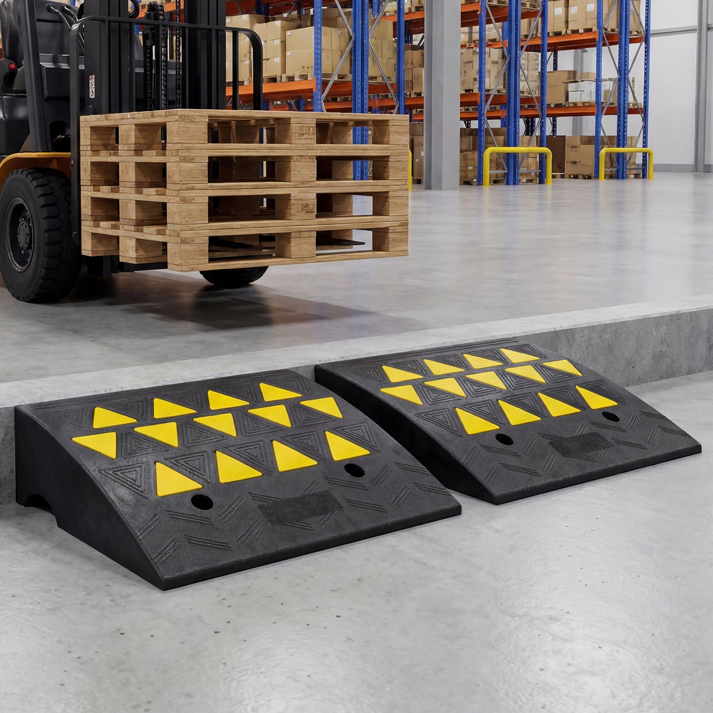 2 Pcs Driveway Threshold Ramps, 5/6 Inch Rise, Medium Trucks-M, Black Garages at Gallery Canada