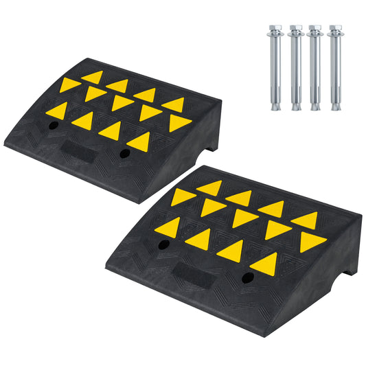 2 Pcs Driveway Threshold Ramps, 5/6 Inch Rise, Medium Trucks-M, Black Garages Black at Gallery Canada