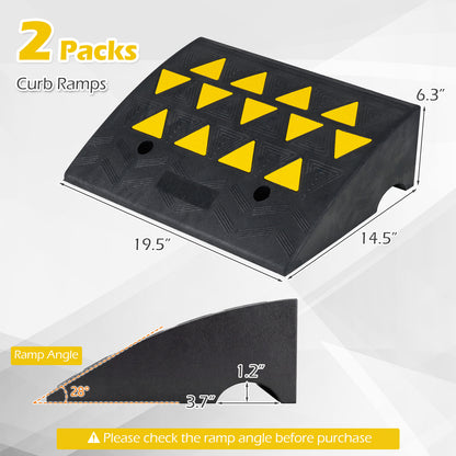 2 Pcs Driveway Threshold Ramps, 5/6 Inch Rise, Medium Trucks-M, Black Garages at Gallery Canada