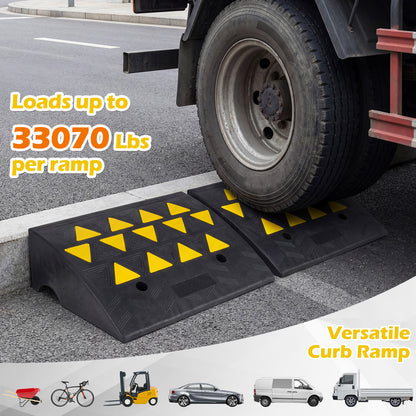 2 Pcs Driveway Threshold Ramps, 5/6 Inch Rise, Medium Trucks-M, Black Garages at Gallery Canada