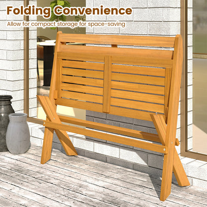 2-Person Acacia Wood Patio Garden Bench with 800 lbs Capacity Outdoor Benches at Gallery Canada
