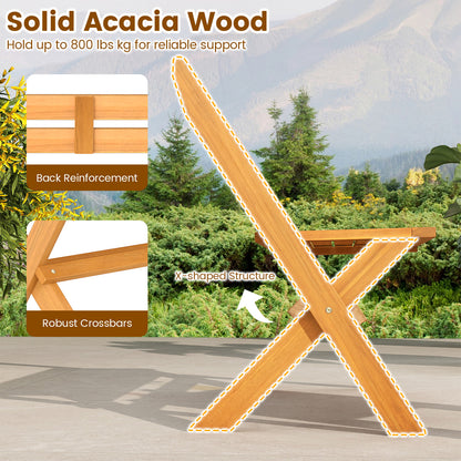 2-Person Acacia Wood Patio Garden Bench with 800 lbs Capacity Outdoor Benches at Gallery Canada