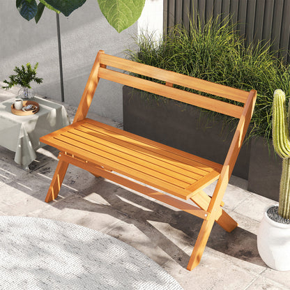 2-Person Acacia Wood Patio Garden Bench with 800 lbs Capacity Outdoor Benches at Gallery Canada