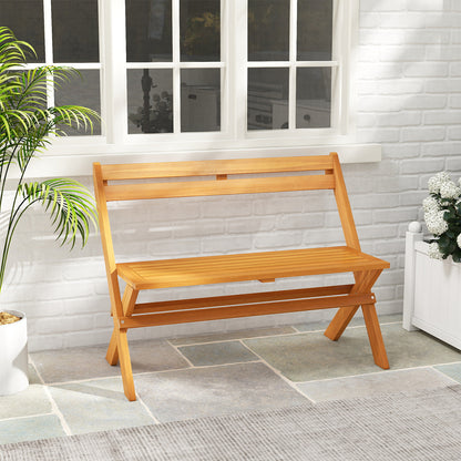 2-Person Acacia Wood Patio Garden Bench with 800 lbs Capacity Outdoor Benches at Gallery Canada
