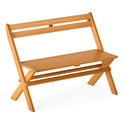 2-Person Acacia Wood Patio Garden Bench with 800 lbs Capacity Outdoor Benches at Gallery Canada