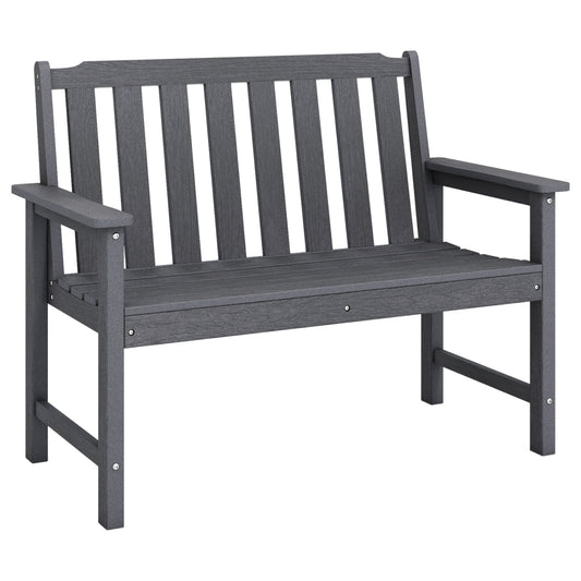 2-Person HDPE Outdoor Garden Bench with Backrest, Gray Potting Benches & Tables Gray at Gallery Canada