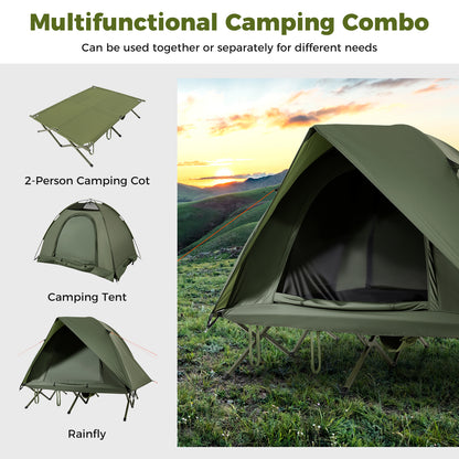 2-Person Camping Cot Tent Foldable Off-Ground Camping Combo for Adults, Green Tents at Gallery Canada