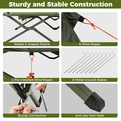 2-Person Camping Cot Tent Foldable Off-Ground Camping Combo for Adults, Green Tents at Gallery Canada