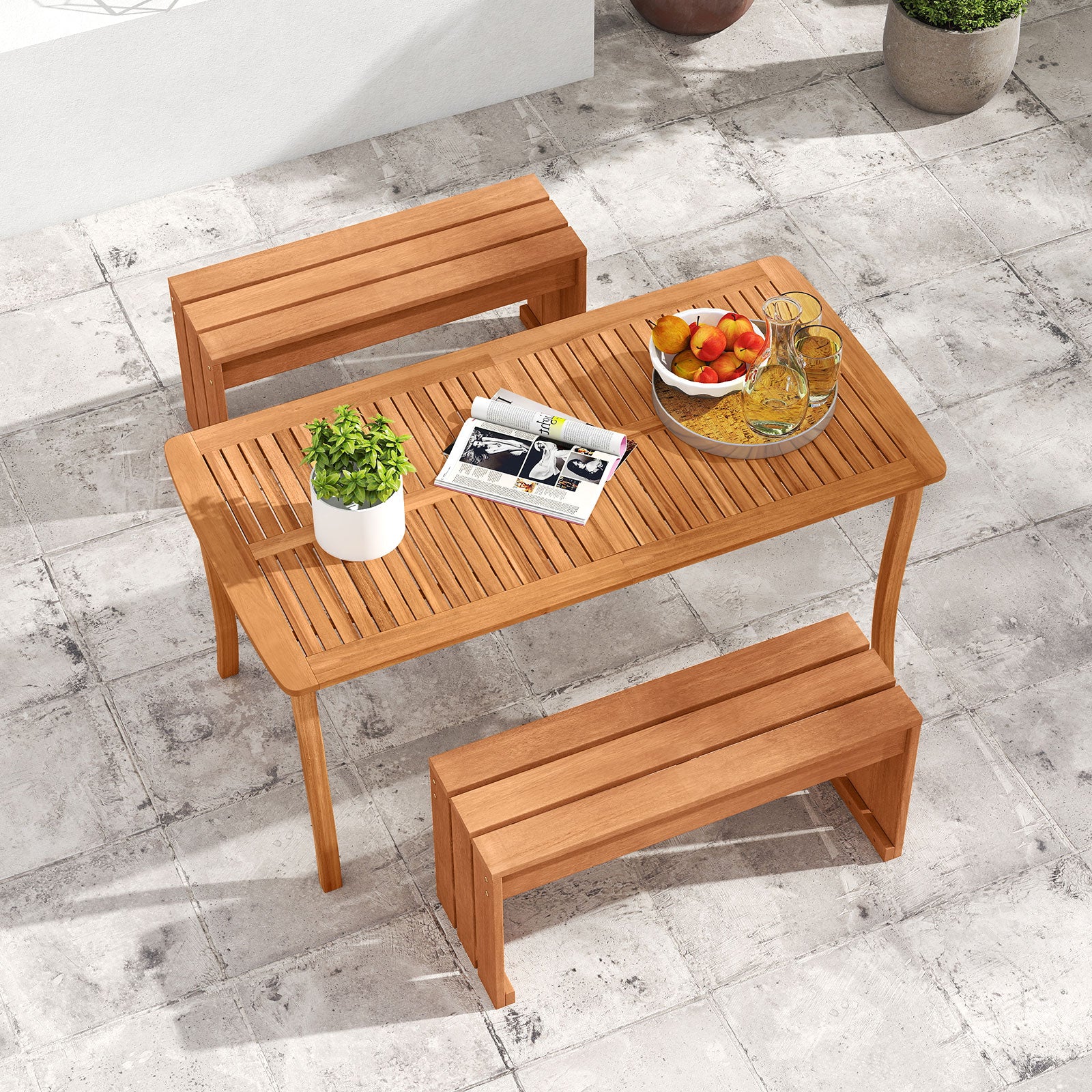 2-Person Outdoor Garden Bench, Solid Wooden Frame Outdoor Benches at Gallery Canada