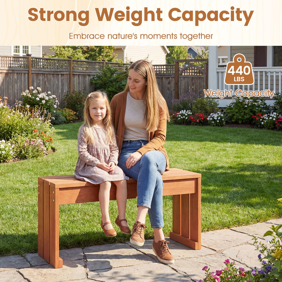 2-Person Outdoor Garden Bench, Solid Wooden Frame Outdoor Benches at Gallery Canada