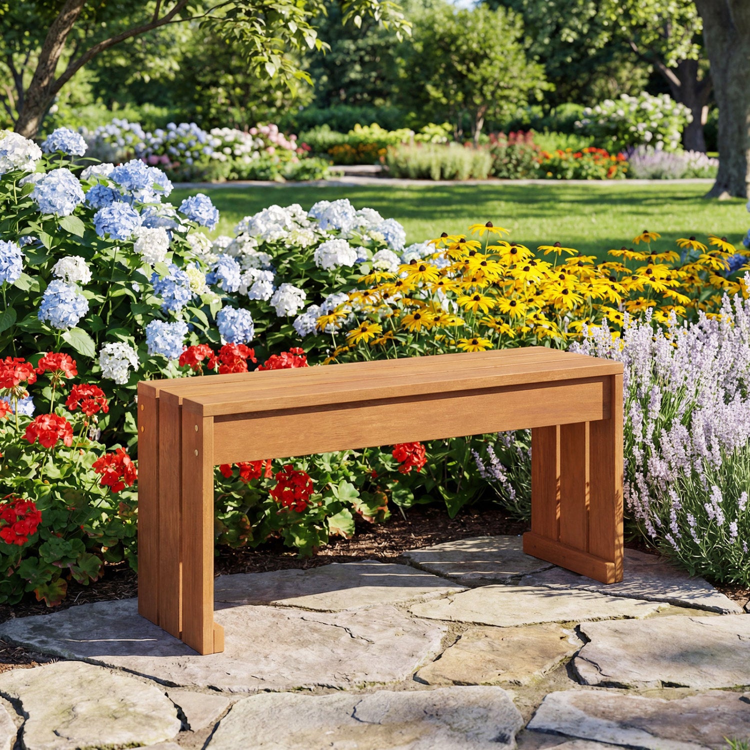 2-Person Outdoor Garden Bench, Solid Wooden Frame Outdoor Benches at Gallery Canada