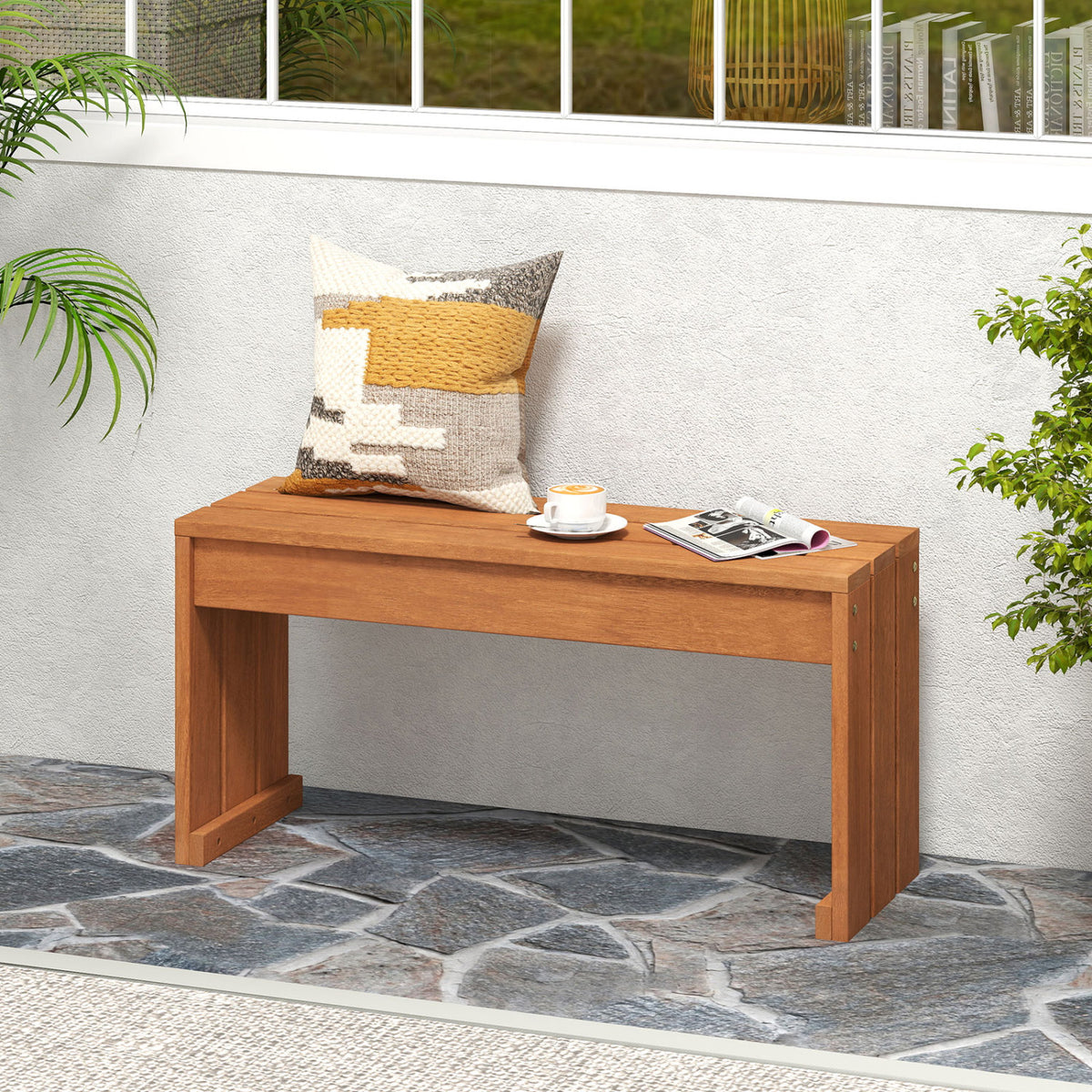 2-Person Outdoor Garden Bench, Solid Wooden Frame Outdoor Benches at Gallery Canada