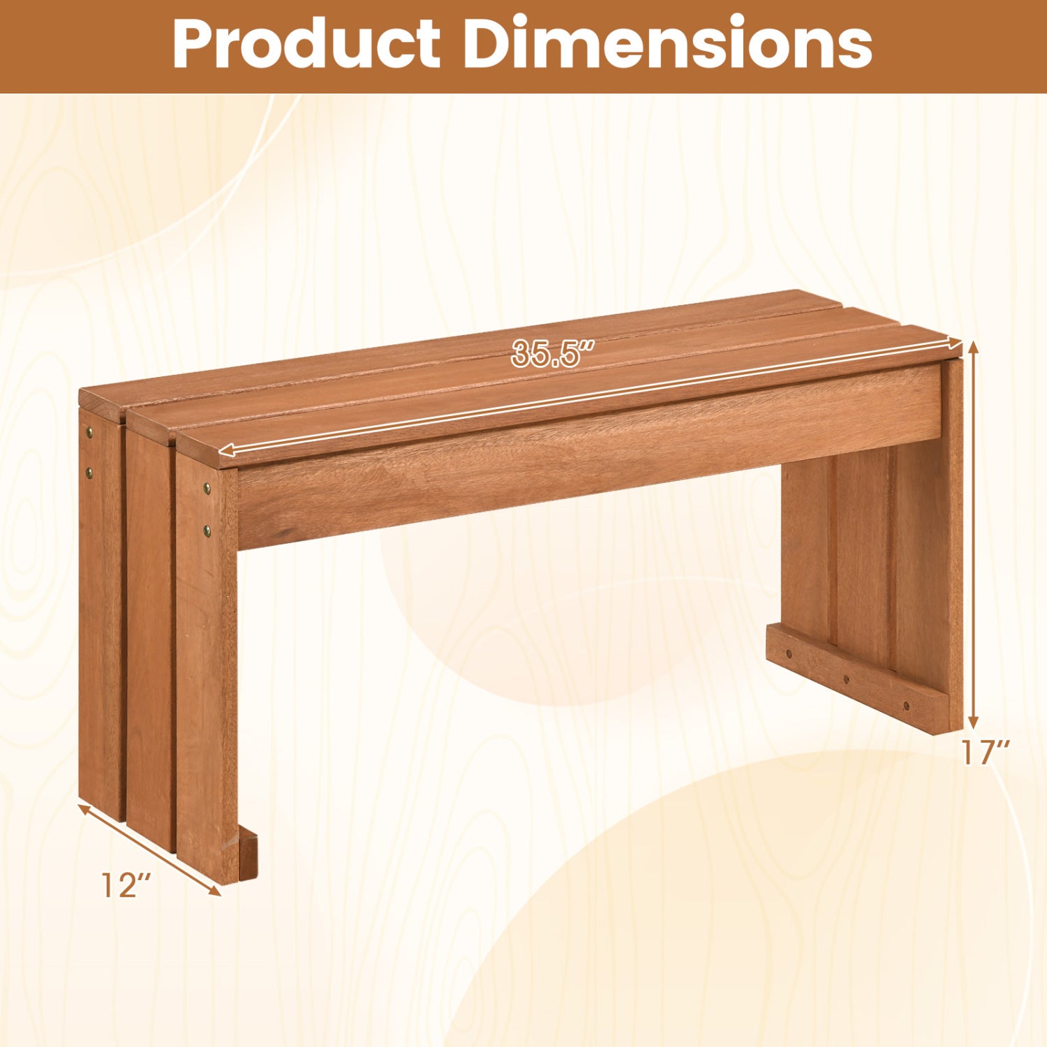 2-Person Outdoor Garden Bench, Solid Wooden Frame Outdoor Benches at Gallery Canada