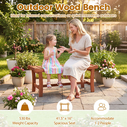 2-Person Outdoor Wood Bench with Slatted Seat and Raised Edges-1 Piece Outdoor Benches at Gallery Canada