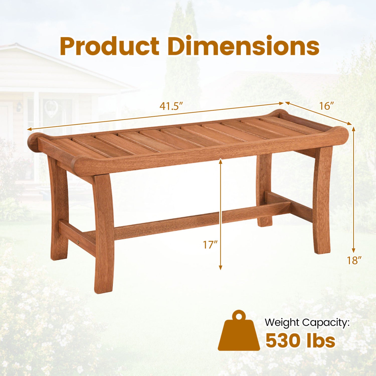 2-Person Outdoor Wood Bench with Slatted Seat and Raised Edges-1 Piece Outdoor Benches at Gallery Canada