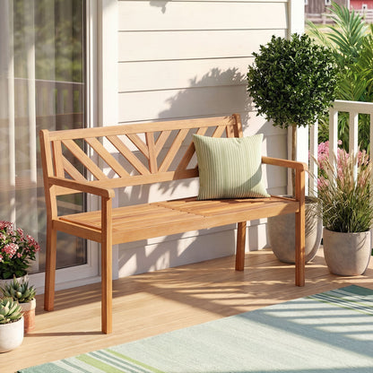 2-Person Patio Acacia Wood Garden Chair, Teak Outdoor Benches at Gallery Canada