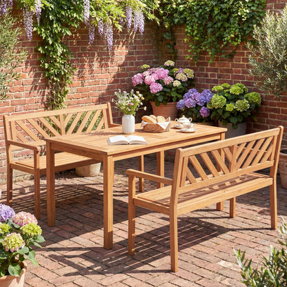 2-Person Patio Acacia Wood Garden Chair, Teak Outdoor Benches at Gallery Canada