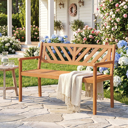 2-Person Patio Acacia Wood Garden Chair, Teak Outdoor Benches at Gallery Canada