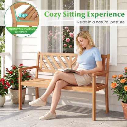 2-Person Patio Acacia Wood Garden Chair, Teak Outdoor Benches at Gallery Canada