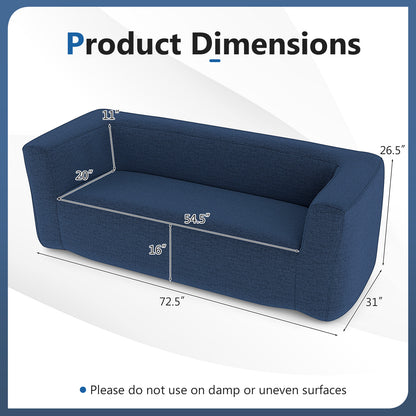 2-Person Portable Blow Up Sofa with Detachable Cover, Blue