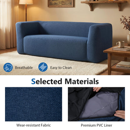 2-Person Portable Blow Up Sofa with Detachable Cover, Blue