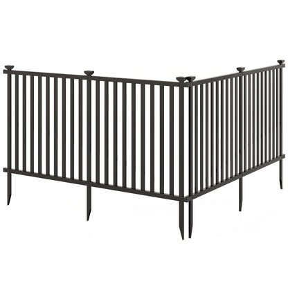 80 x 51 Inch Vinyl Picket Fence, 2 Piece Garden, Black Decorative Fencing & Flooring Black at Gallery Canada