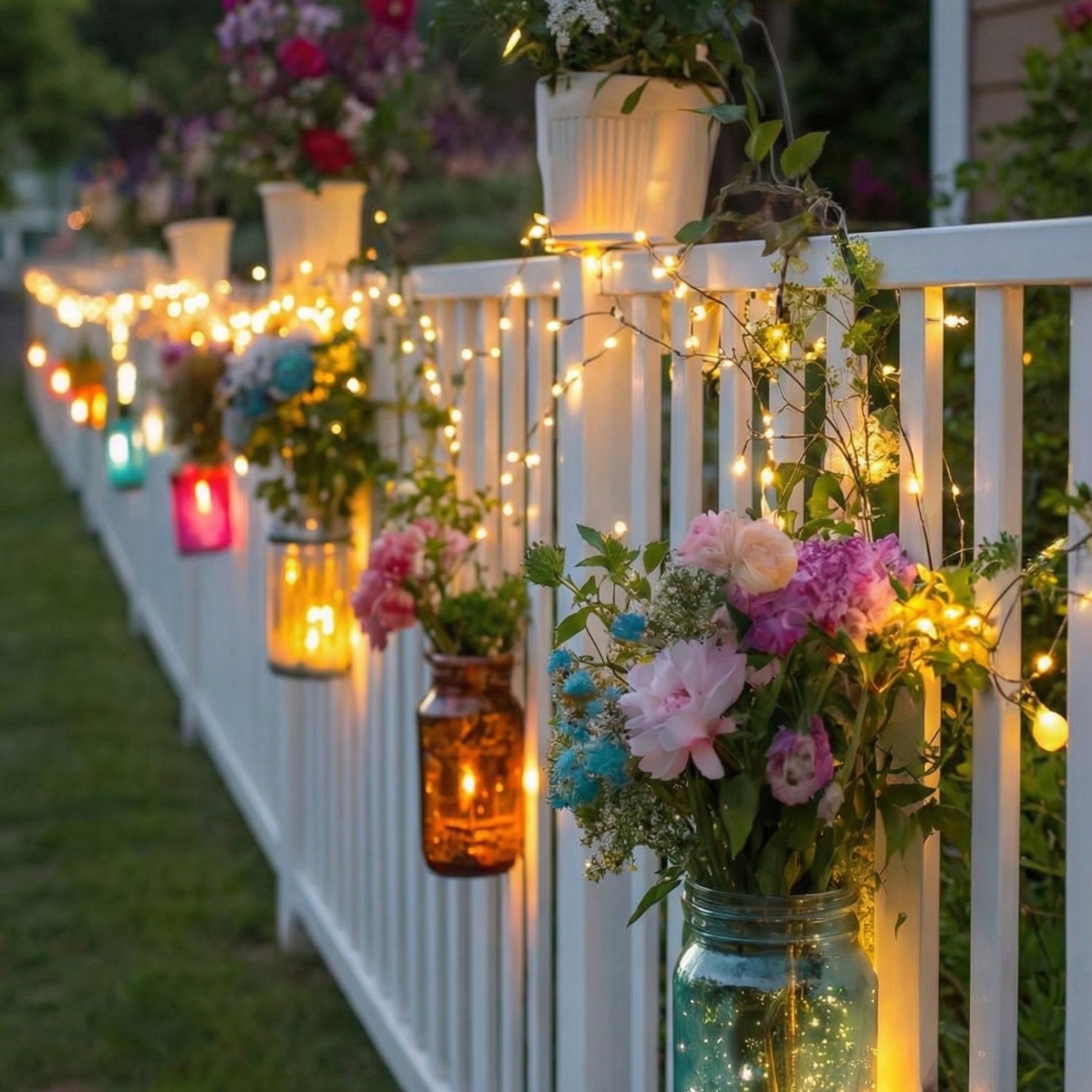 2 Piece 80 x 51 Inch Vinyl Picket Fence, Garden Fence, White Decorative Fencing & Flooring at Gallery Canada