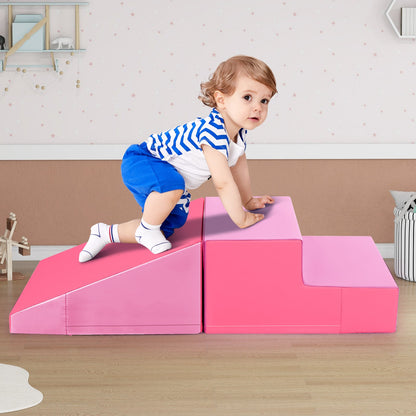 2-Piece Step and Slide Climber for Infants and Toddlers Baby Soft Play Set Foam Blocks, Pink Climbers & Slides at Gallery Canada