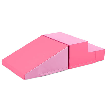2-Piece Step and Slide Climber for Infants and Toddlers Baby Soft Play Set Foam Blocks, Pink Climbers & Slides at Gallery Canada