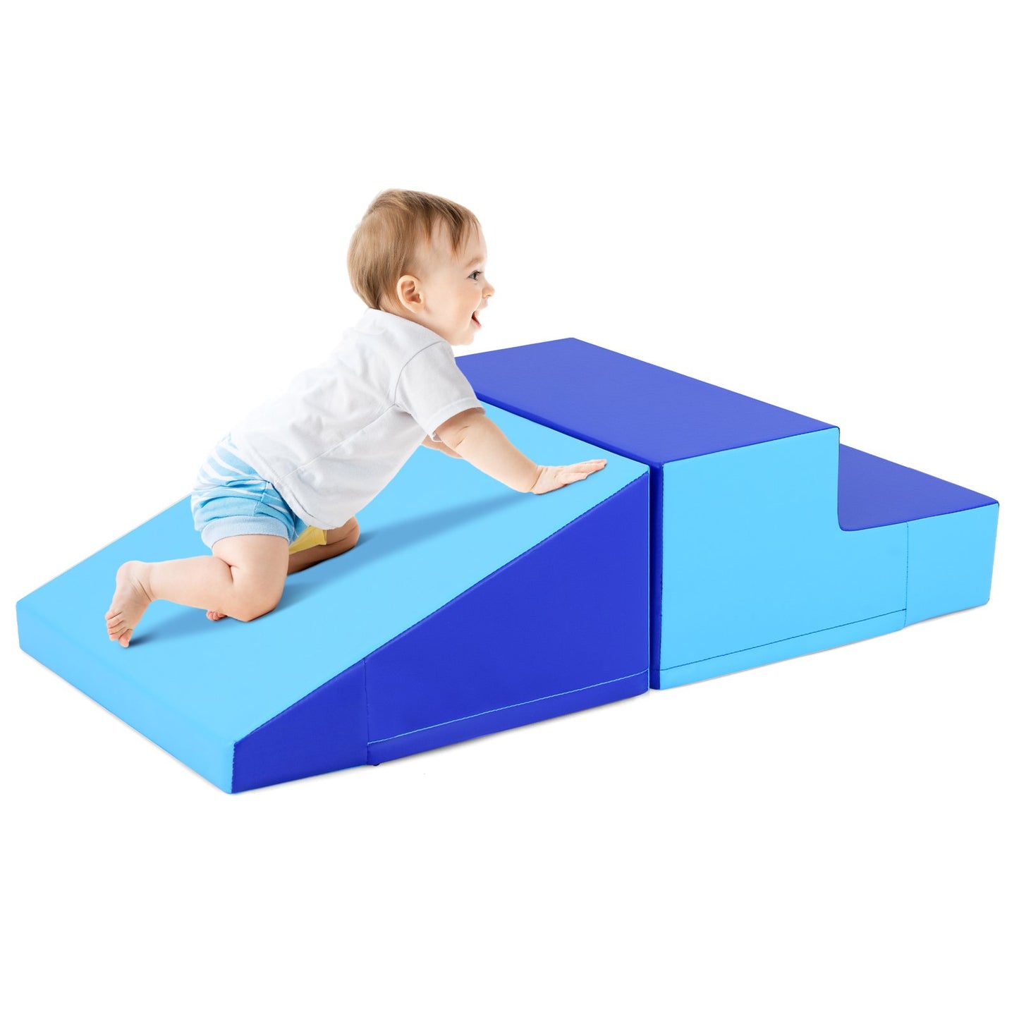 2-Piece Step and Slide Climber for Infants and Toddlers Baby Soft Play Set Foam Blocks, Navy Climbers & Slides at Gallery Canada