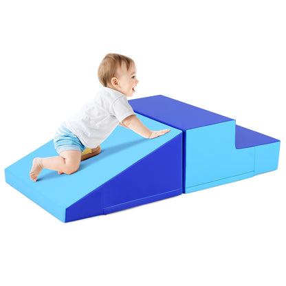 2-Piece Step and Slide Climber for Infants and Toddlers Baby Soft Play Set Foam Blocks, Navy Climbers & Slides at Gallery Canada