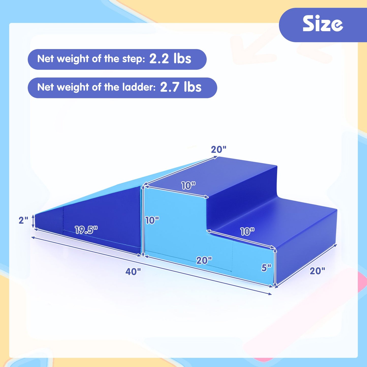 2-Piece Step and Slide Climber for Infants and Toddlers Baby Soft Play Set Foam Blocks, Navy Climbers & Slides at Gallery Canada