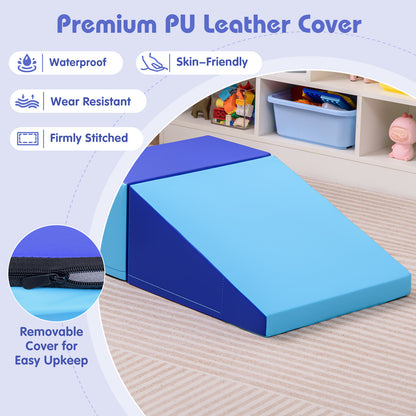 2-Piece Step and Slide Climber for Infants and Toddlers Baby Soft Play Set Foam Blocks, Navy Climbers & Slides at Gallery Canada