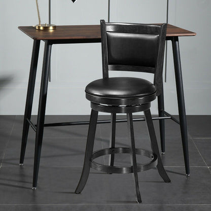 24 Inches Swivel Counter Stool, Upholstered Seat, Black Bar Stools at Gallery Canada